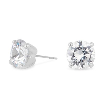 Sparkling cubic zirconia round stud earring